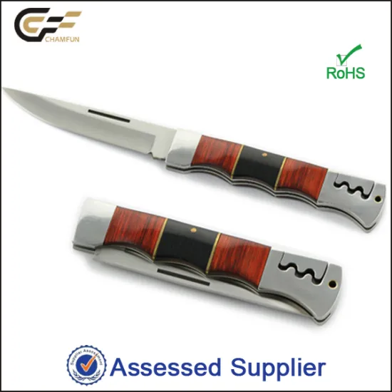 Fantastic 3Cr13 Stainless Steel Wood Handle Pocket Knife