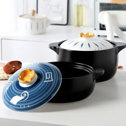 Japanese Style Ceramic Soup Casserole Stew Pot