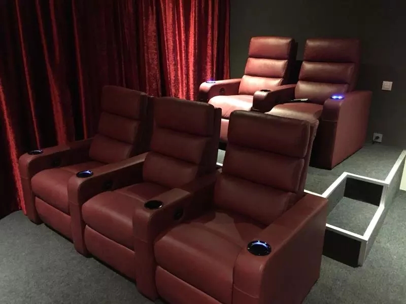 I Shaped Leather Cinema Reclinable Sofa