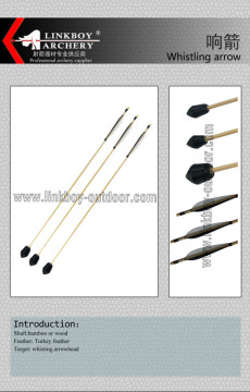 Factory wholesale Linkboy LBA016-3A bow and arrow whistle arrow archery arrow for hunting of 3 Turkey feathers