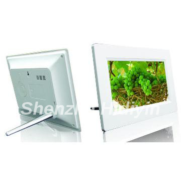 2014 white digital photo frame with friendly environmental materials
