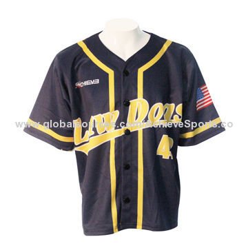 2014 Hot Selling Sublimated Baseball Shirt with Embroidery and Tackle-twill
