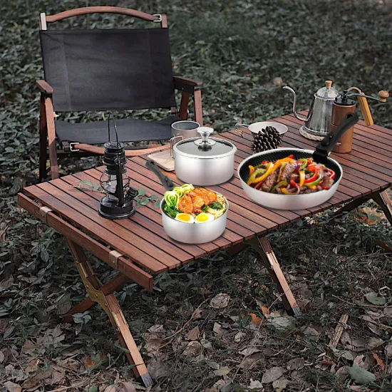outdoor Stainless Steel cookware set Honeycomb nonstick coating Pots And Pans