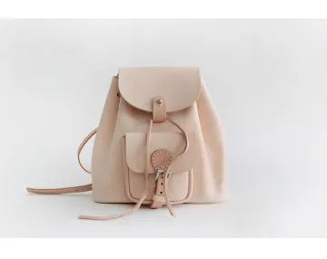 custom high quality natural leather backpack