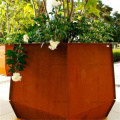 Planteur rectangulaire central Corten Steel avec éclairage LED