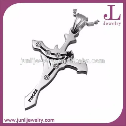 Junli Jewelry Fashion Cross Pendant Stainless Steel Silver Taurus Pendant