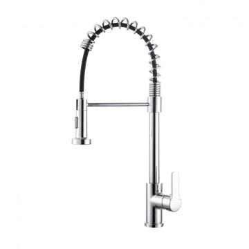 Spring Pull Down Down Brass Kitchen Mixer Faucet