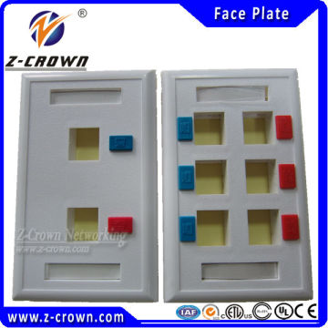 hot sell US rj45 face plate with 1/2/3/4/6 port for network cabling