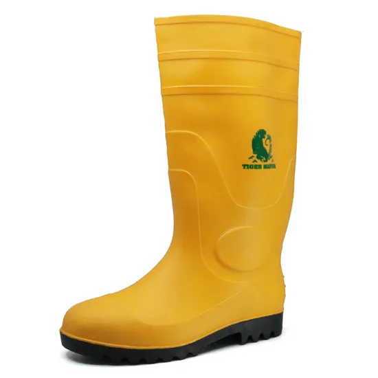 Steel toe PVC safety rain boots for work