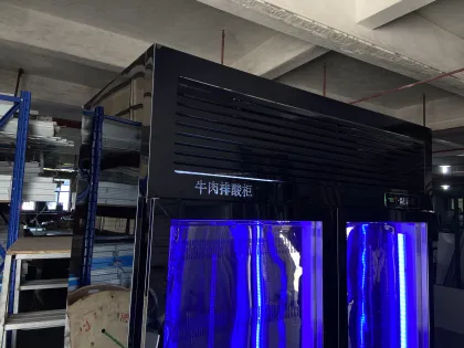 3-Door Glass Meat Dry Aging Cooler with LED Light - Angus Beef Dry Ager Curing Refrigerator