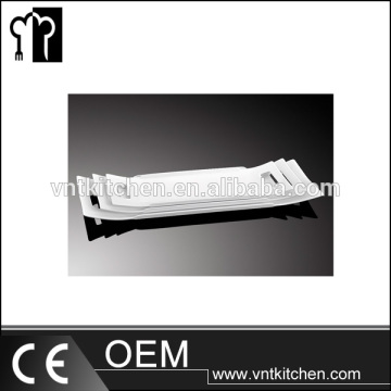 VNTY056 12.5" Ceramic Oblong Boat Shape Plate