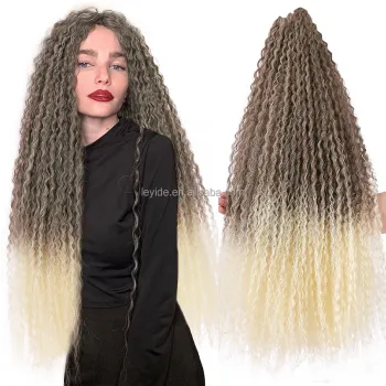 Wholesale 28inch 130g New Marley Hair Synthetic Crochet Hair Afro Yaki Kinky Curly Fluffy Ombre Braiding Hair