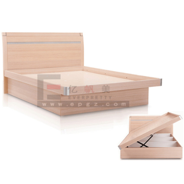 Customized Modern Storage Hotel Bedroom Double Wood Beds for College Students