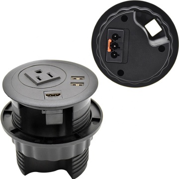 Desktop Power Grommet with USA 1 Outlet and 2 USB Ports, Includes GST18 Output