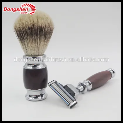 Badger hair shaving brush set with shaving razor,men shaving set