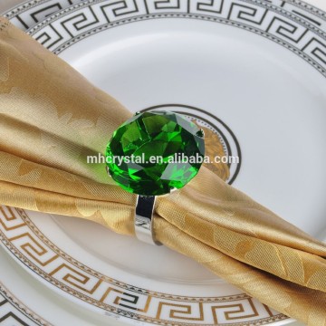 Green Diamond glass wedding napkin rings MH-00155B