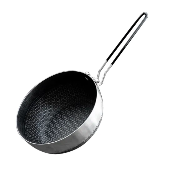 Wholesale portable Stainless Steel Frying pan Honeycomb No-stick fry pan cooking pot for camping