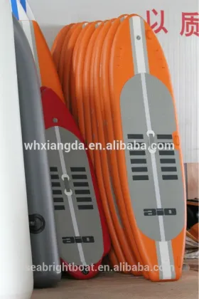 Stand up inflatable wake surf board