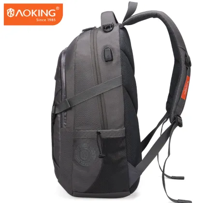 AOKING custom black multifunction laptop backpack bag men's business rucksack backpack USB charging