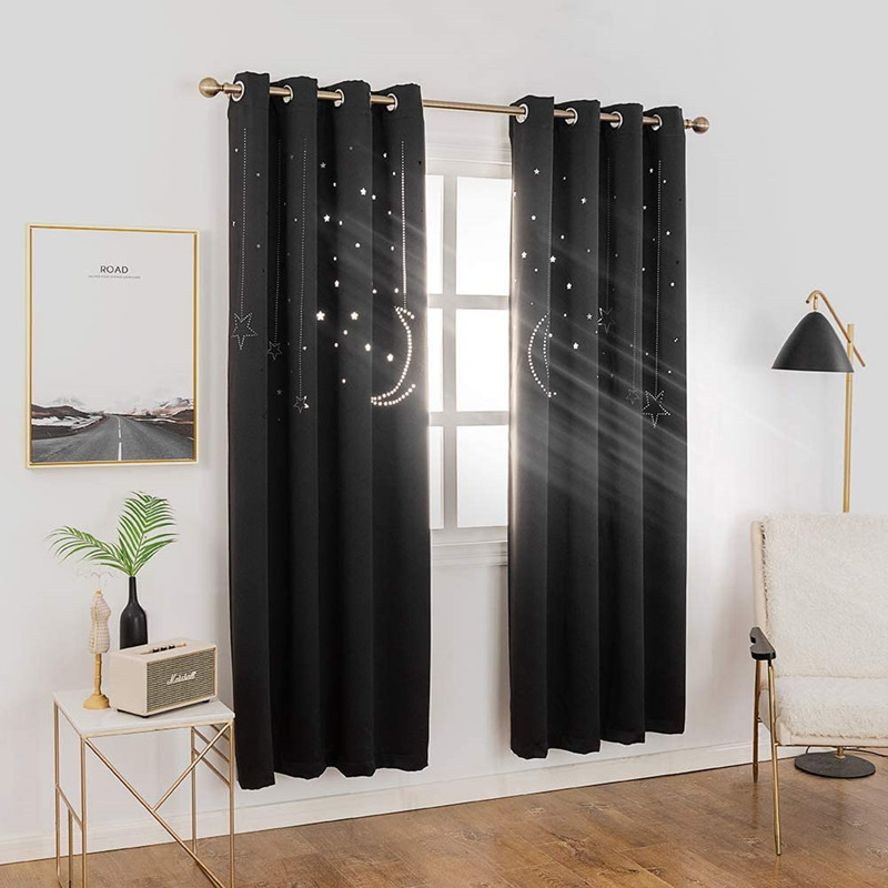 cutout curtain star black
