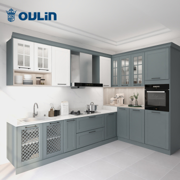 muebles de cocina Blue european small kitchen set storage kitchen furniture cabinet designs modular cuisine complete kitchen