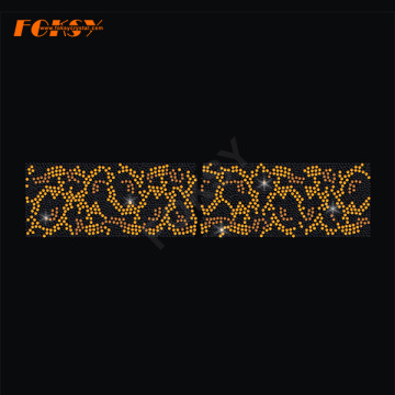Leopard Print Tailless Cheer Bow Heat Rhinestone Transfer