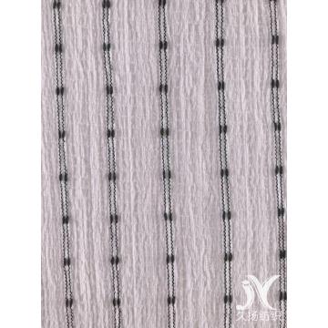 White Black Stripes Crepe Fabric