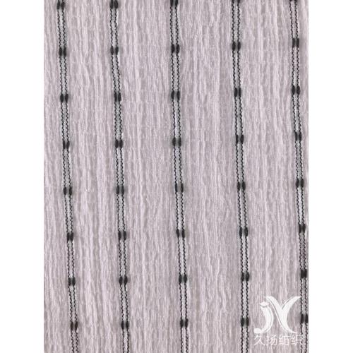 White Black Stripes Crepe Fabric