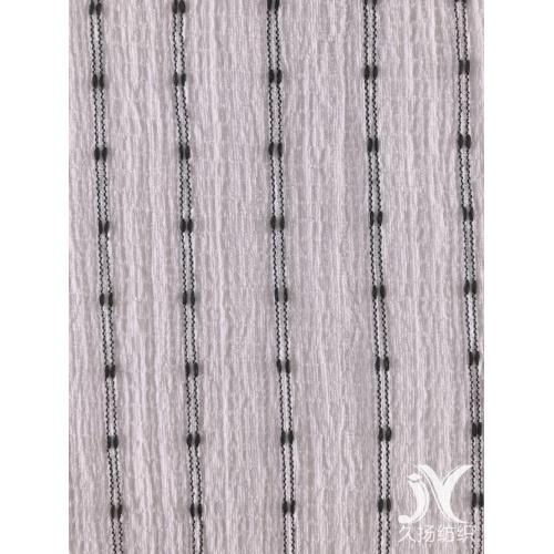 White Black Stripes Crepe Fabric