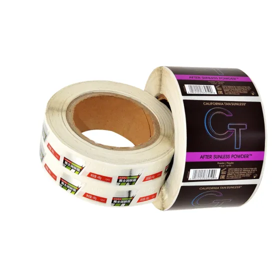 Transparent cosmetics product self-adhesive label printing