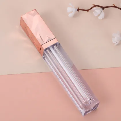 Rose Gold Lip Gloss Bottle and Clear Lip Gloss Tube for Cosmetics Packaging