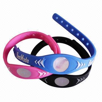 Silicone Bracelets with Embossed Logo, Customized Sizes are Welcome
