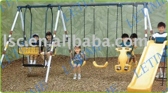 Outdoor plastic Swings and slides