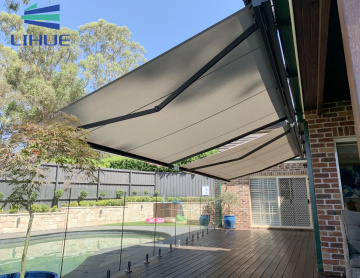 Large Durable Electric Retractable Aluminum Awning for Sustainable Outdoor Patio Shade