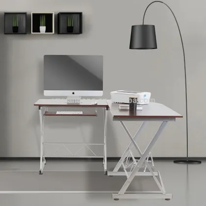 MOder m MDF L shape metal tube corner office desk