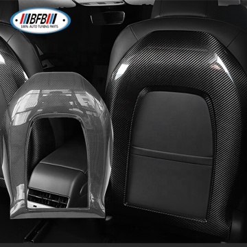 Real Dry Carbon Fiber Interior Trim Seat Back Cover for Tesla Model Y & Model 3 (2017-up)