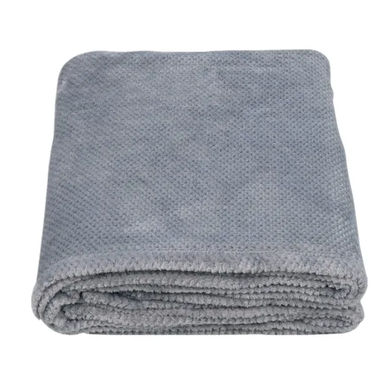 Flannel Fleece Luxury Throw Blanket Soft Solid Jacquard Weave Pattern Blanket