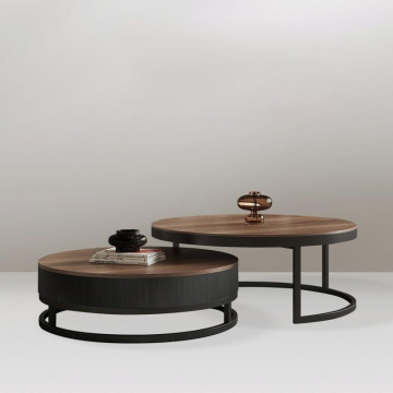 Modern Nesting Coffee Table Set with Drawer