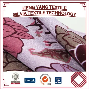 Flocking Pillow Fabric Linen Like Pillow Fabric with Flocked Flower Fabric