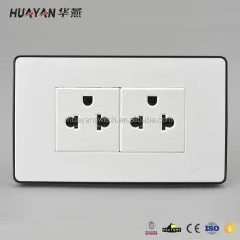 new 2 gang 3 pin electrical wall socket