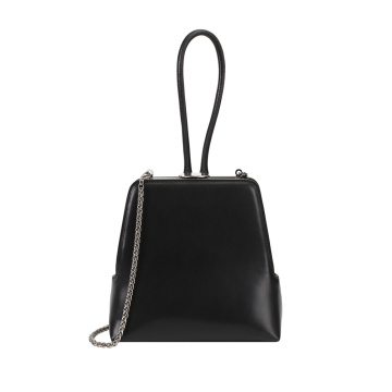 Retro Leder Mini mit Metallcliphandtasche