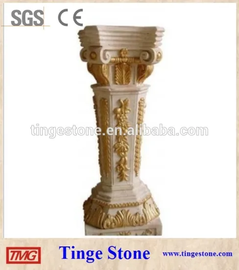 Carved sandstone column and pedestal designs on sale indoor