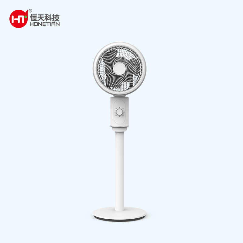 HONETIAN AC 3 speeds 90 degrees auto oscillation knob control 8 inches circulator white colour indoor plastics stand fan