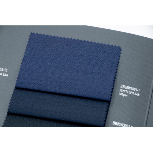 Light Navy 80% Wool Fabric