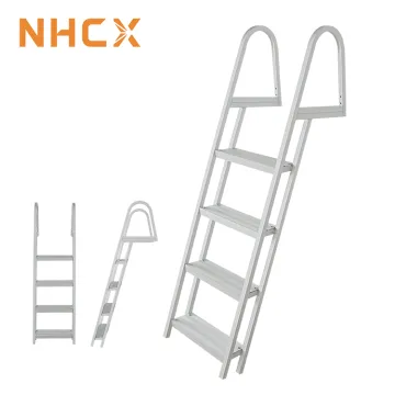 NHCX Marine 4-Step Aluminum Boat Ladder for Pool and Attic
