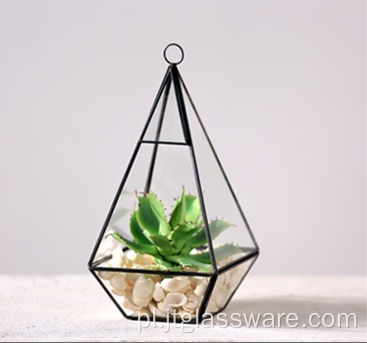 Nowy produkt Kryty geometryczne szklane terrarium wiszące