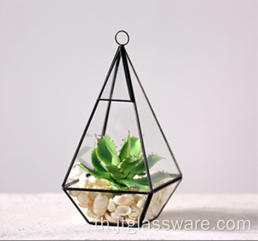 สินค้าใหม่ Terrarium แขวนแก้วทรงเรขาคณิตในร่ม