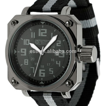 MR074 Mens Military Royal Square Black Nylon Strap Quartz Watch Custom Men Watch