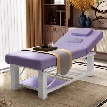 Portable Modern Adjustable Wood Facial Massage Bed with Storage Cabinet