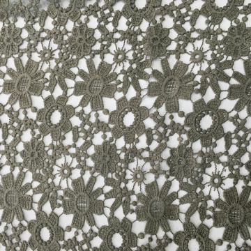 Mat Poly Piece Dyed Chemical Lace Embroidery Fabric